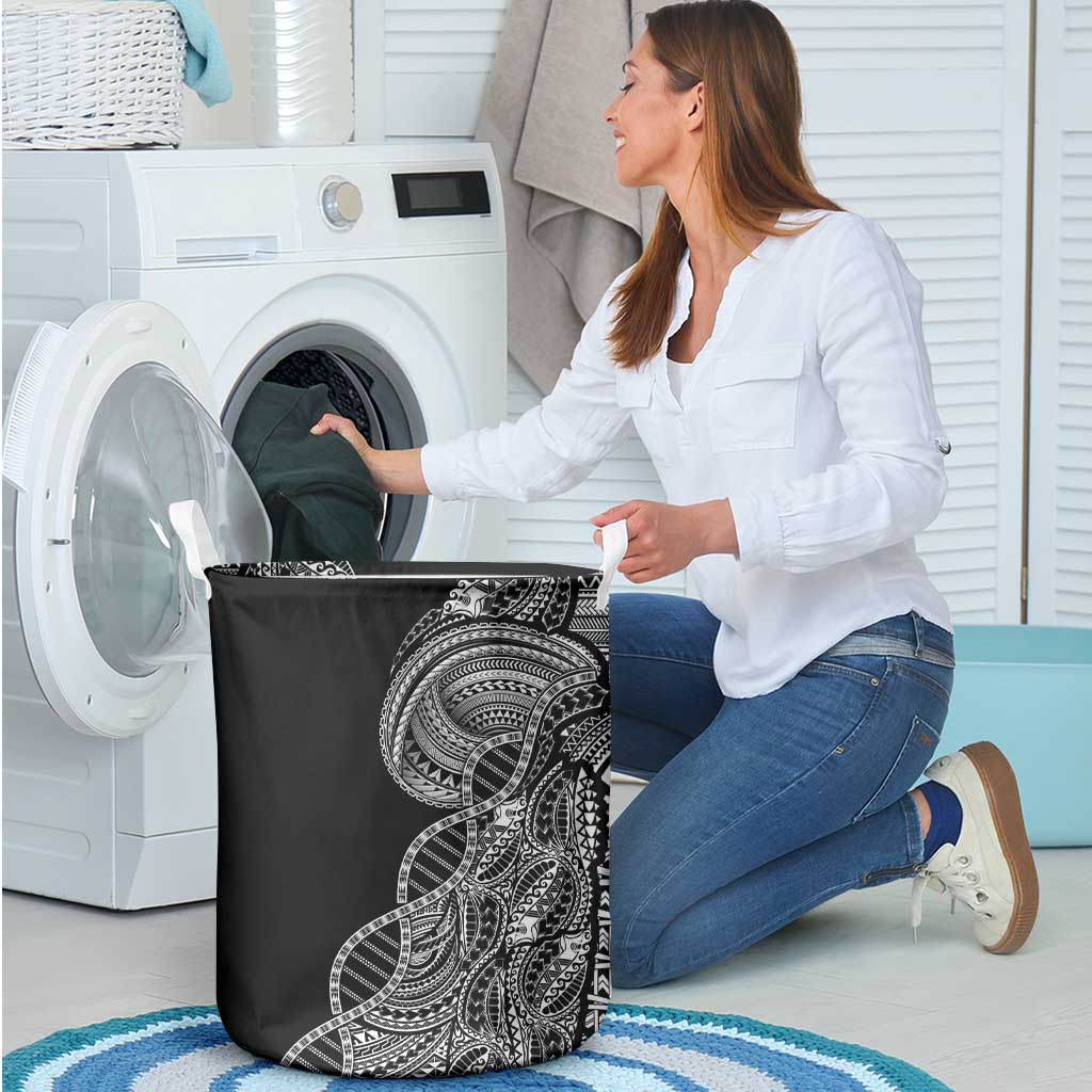 Samoan DNA Art Tattoo Laundry Basket Polynesian Pattern Black Color LT03 - Polynesian Pride