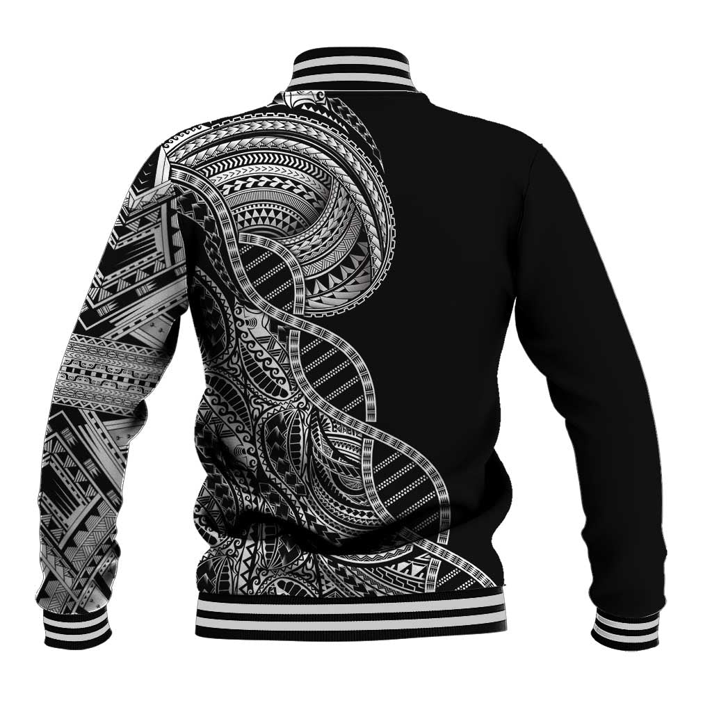 Samoan DNA Art Tattoo Baseball Jacket Polynesian Pattern Black Color LT03 - Polynesian Pride