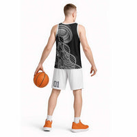 Samoan DNA Art Tattoo Basketball Jersey Polynesian Pattern Black Color LT03 - Polynesian Pride