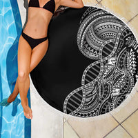 Samoan DNA Art Tattoo Beach Blanket Polynesian Pattern Black Color LT03 - Polynesian Pride