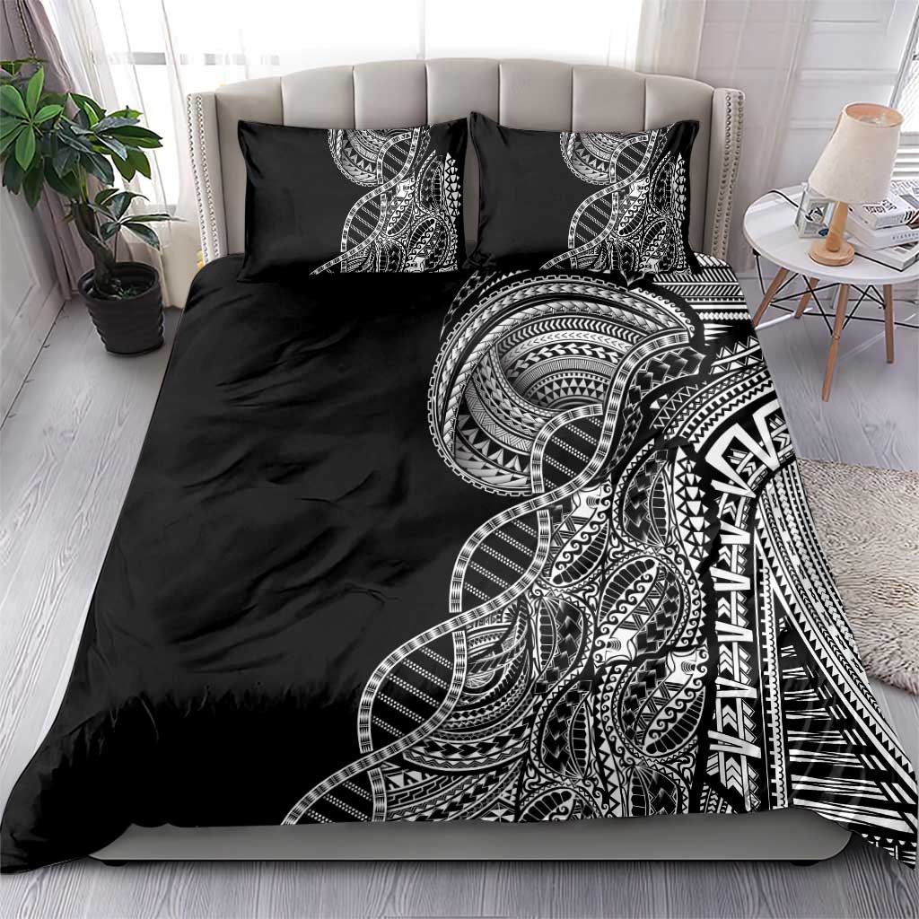 Samoan DNA Art Tattoo Bedding Set Polynesian Pattern Black Color LT03 - Polynesian Pride