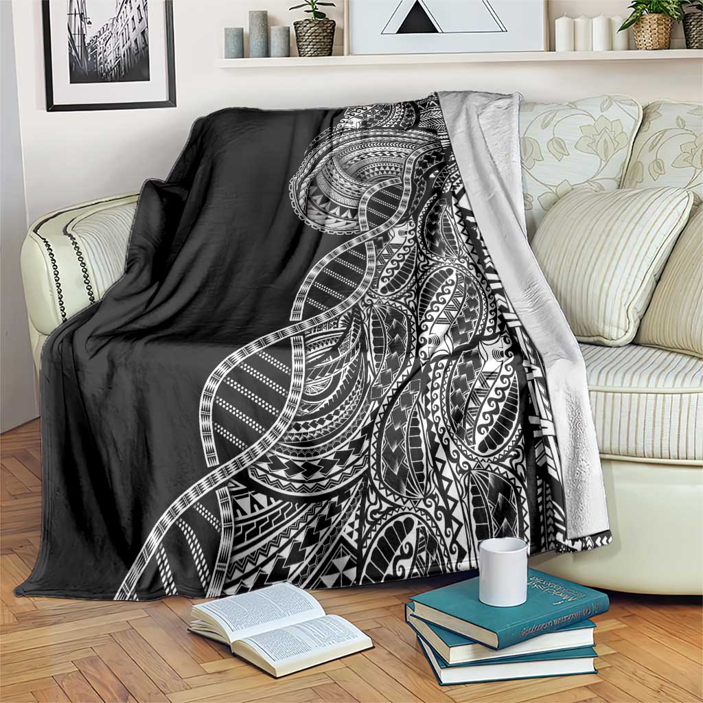 Samoan DNA Art Tattoo Blanket Polynesian Pattern Black Color LT03 Black - Polynesian Pride