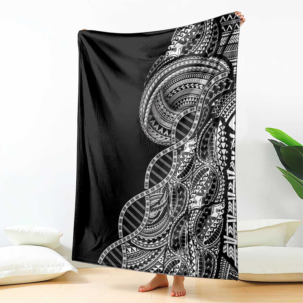 Samoan DNA Art Tattoo Blanket Polynesian Pattern Black Color LT03 - Polynesian Pride