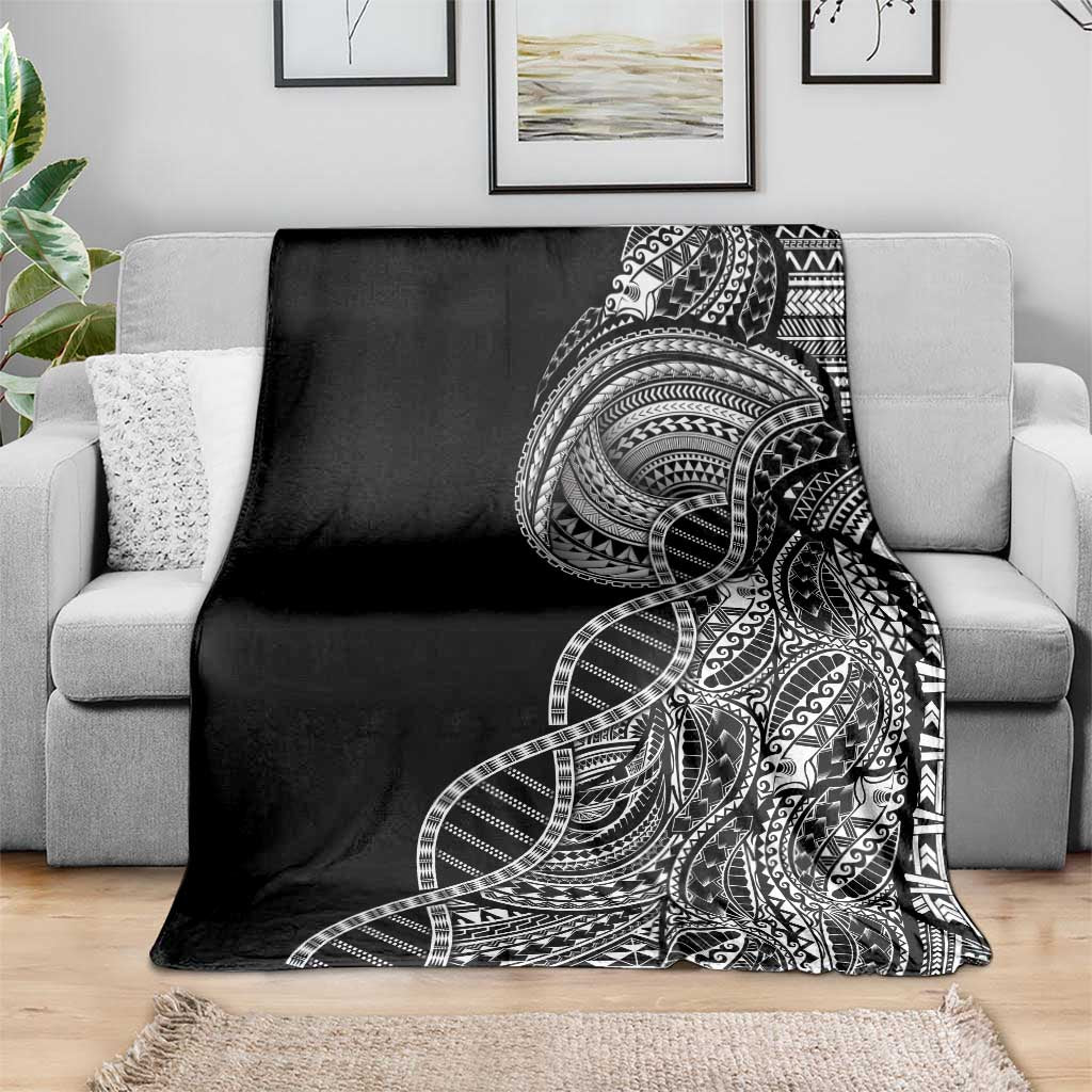 Samoan DNA Art Tattoo Blanket Polynesian Pattern Black Color LT03 - Polynesian Pride