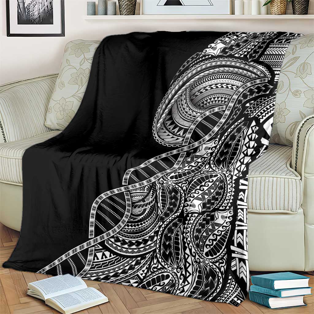 Samoan DNA Art Tattoo Blanket Polynesian Pattern Black Color LT03 - Polynesian Pride
