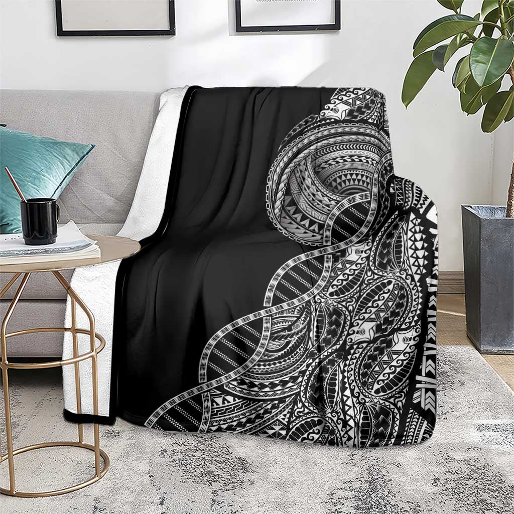 Samoan DNA Art Tattoo Blanket Polynesian Pattern Black Color LT03 - Polynesian Pride