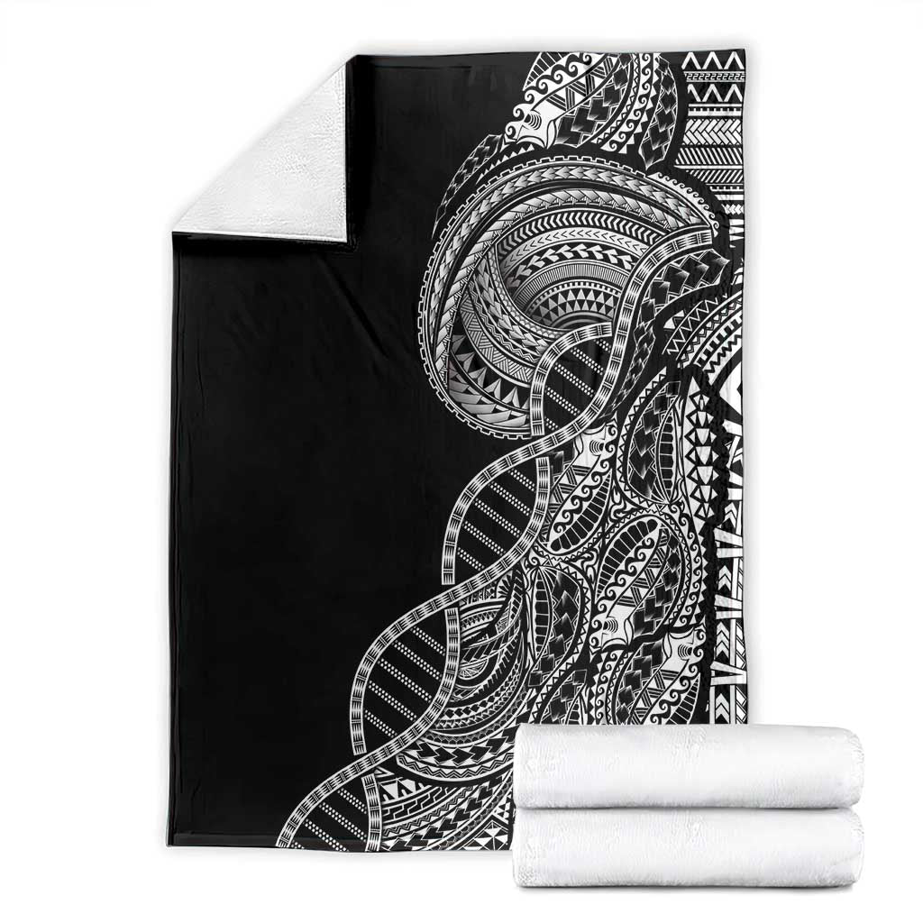 Samoan DNA Art Tattoo Blanket Polynesian Pattern Black Color LT03 - Polynesian Pride