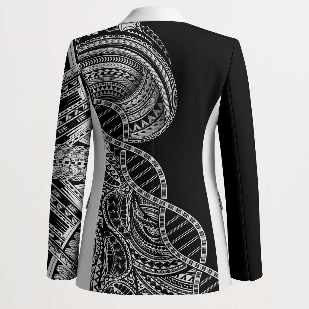 Samoan DNA Art Tattoo Blazer Polynesian Pattern Black Color LT03 - Polynesian Pride