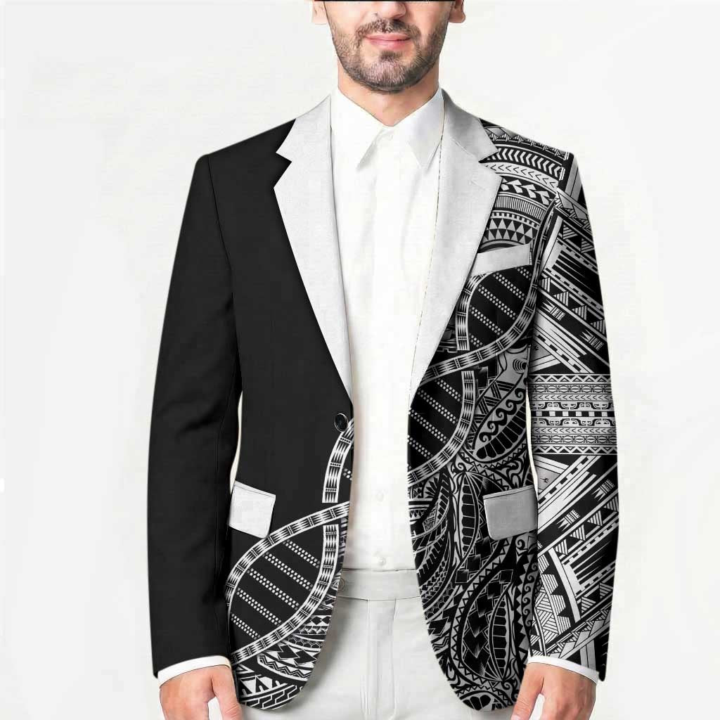 Samoan DNA Art Tattoo Blazer Polynesian Pattern Black Color LT03 - Polynesian Pride