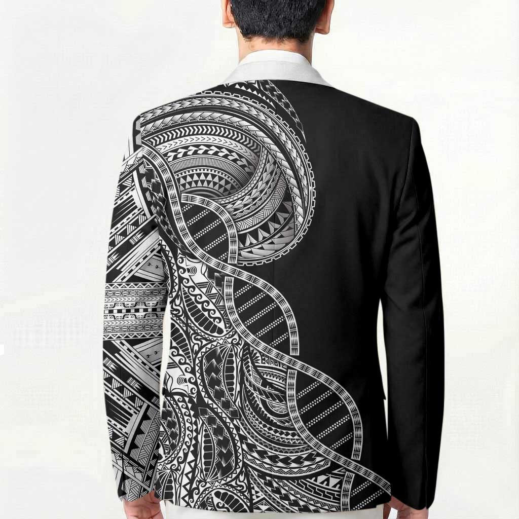 Samoan DNA Art Tattoo Blazer Polynesian Pattern Black Color LT03 - Polynesian Pride