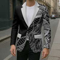Samoan DNA Art Tattoo Blazer Polynesian Pattern Black Color LT03 - Polynesian Pride