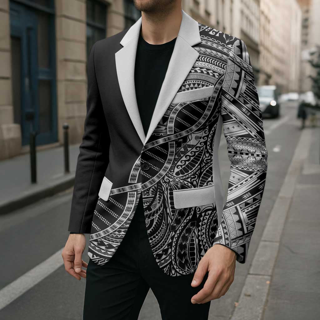 Samoan DNA Art Tattoo Blazer Polynesian Pattern Black Color LT03 - Polynesian Pride