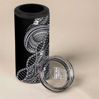 Samoan DNA Art Tattoo 4 in 1 Can Cooler Tumbler Polynesian Pattern Black Color LT03 - Polynesian Pride