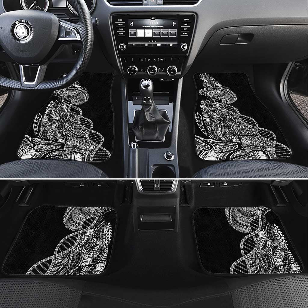 Samoan DNA Art Tattoo Car Mats Polynesian Pattern Black Color LT03 Set 4pcs Black - Polynesian Pride