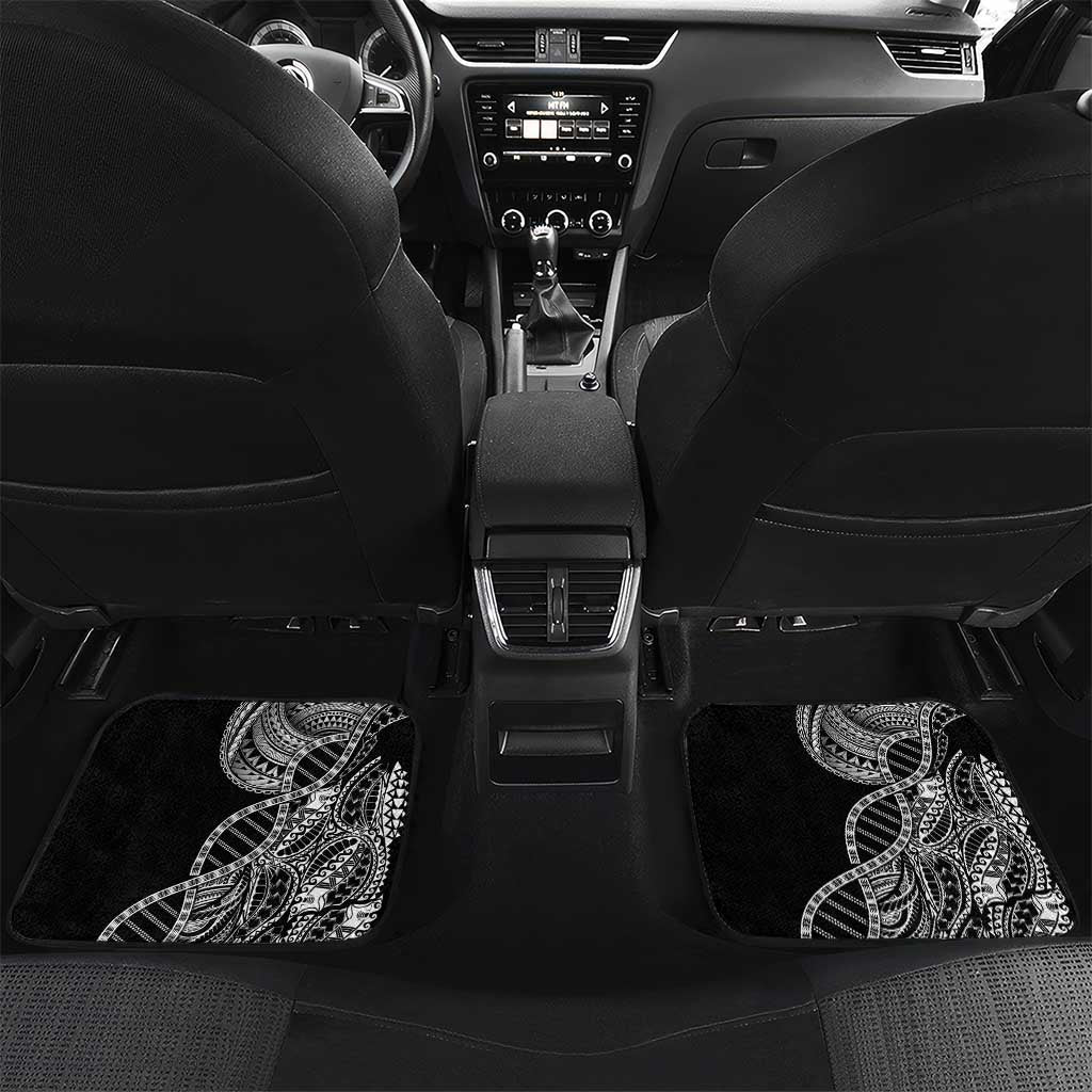Samoan DNA Art Tattoo Car Mats Polynesian Pattern Black Color LT03 Set 2pcs - Back Black - Polynesian Pride