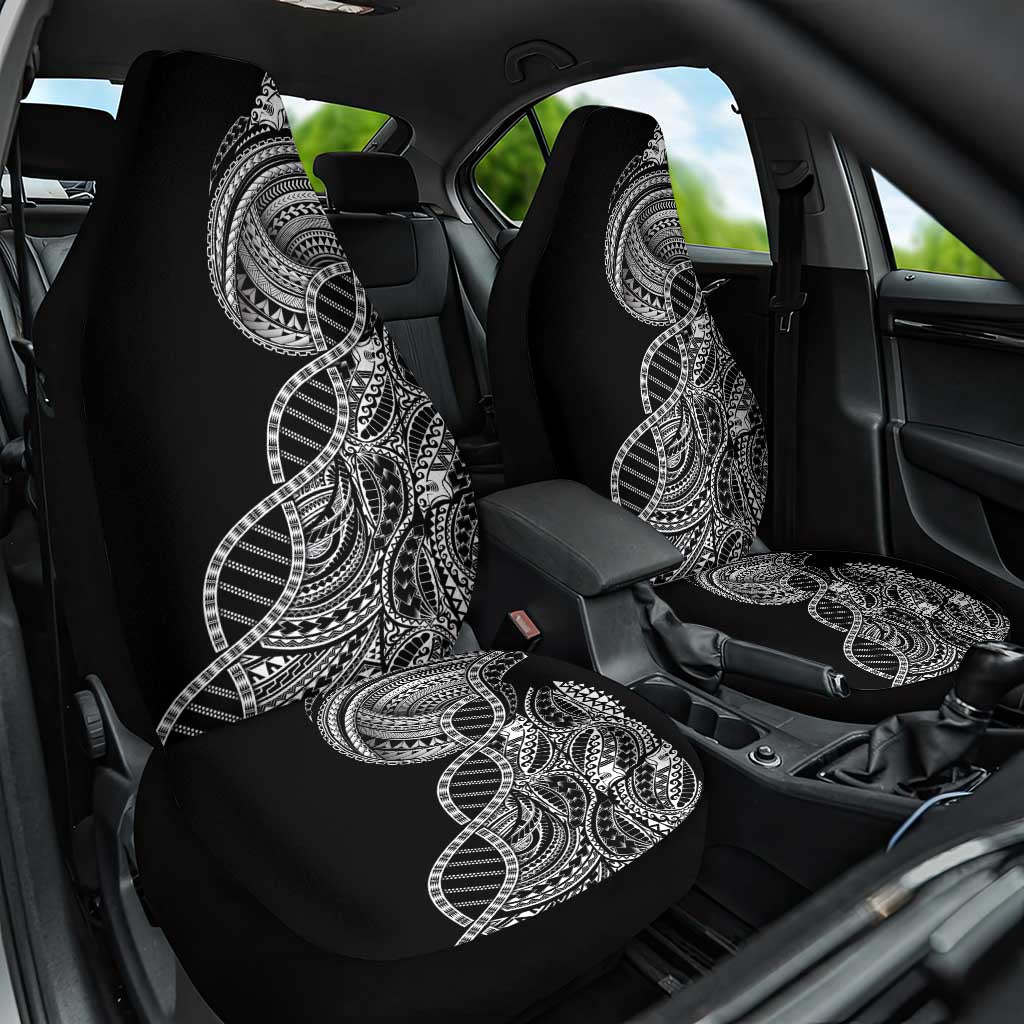 Samoan DNA Art Tattoo Car Seat Cover Polynesian Pattern Black Color LT03 One Size Black - Polynesian Pride