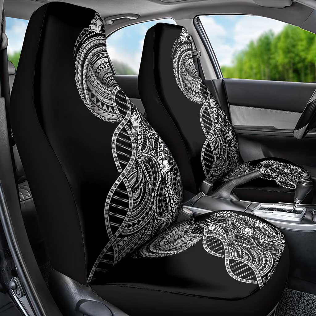 Samoan DNA Art Tattoo Car Seat Cover Polynesian Pattern Black Color LT03 - Polynesian Pride
