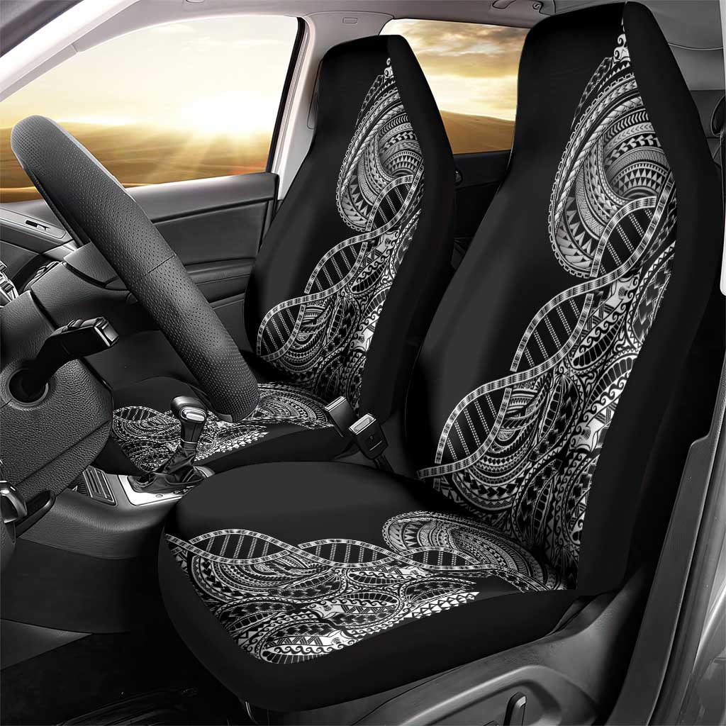 Samoan DNA Art Tattoo Car Seat Cover Polynesian Pattern Black Color LT03 - Polynesian Pride