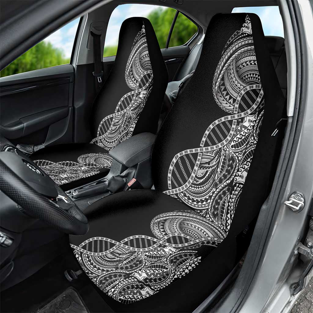Samoan DNA Art Tattoo Car Seat Cover Polynesian Pattern Black Color LT03 - Polynesian Pride