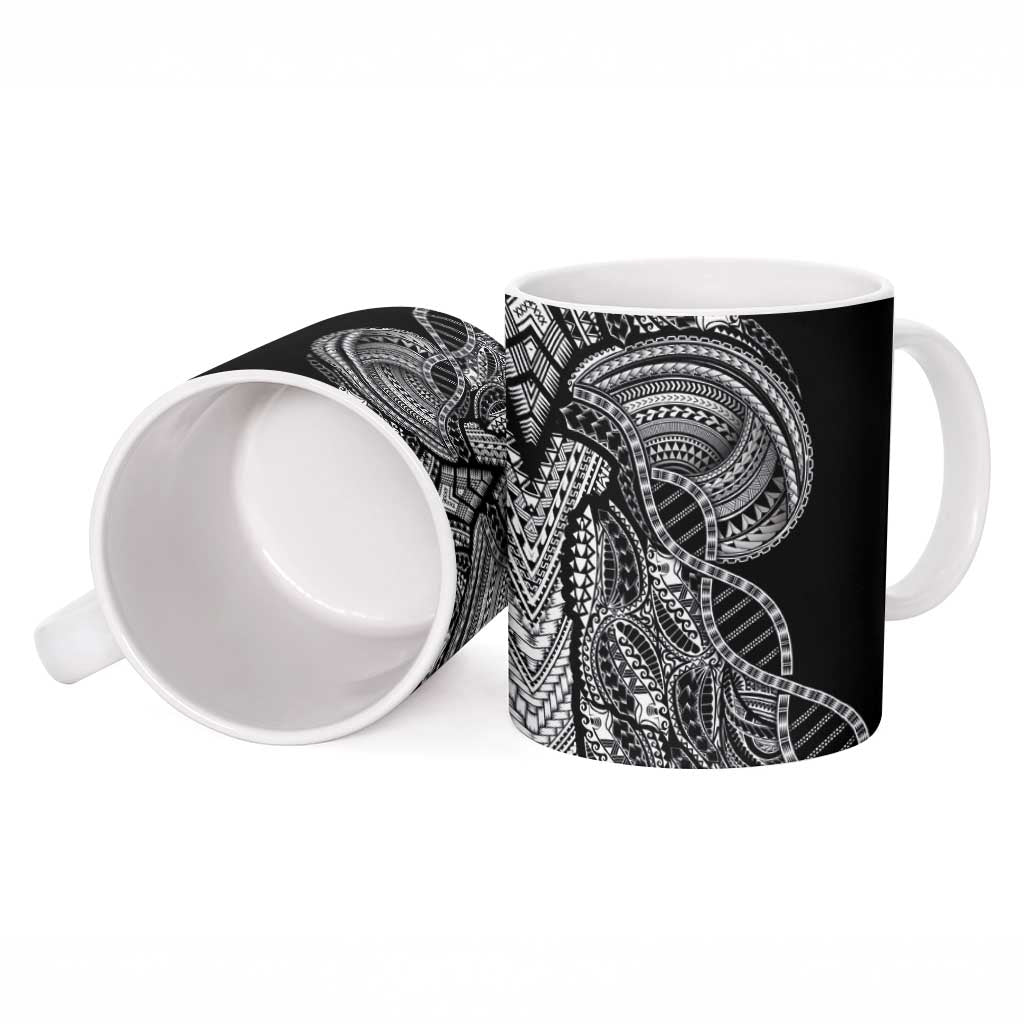 Samoan DNA Art Tattoo Ceramic Mug Polynesian Pattern Black Color LT03 - Polynesian Pride