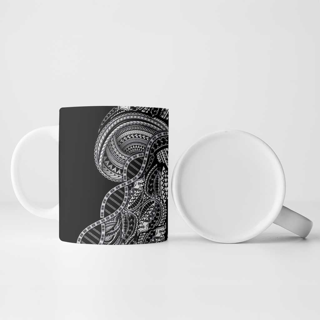 Samoan DNA Art Tattoo Ceramic Mug Polynesian Pattern Black Color LT03 - Polynesian Pride
