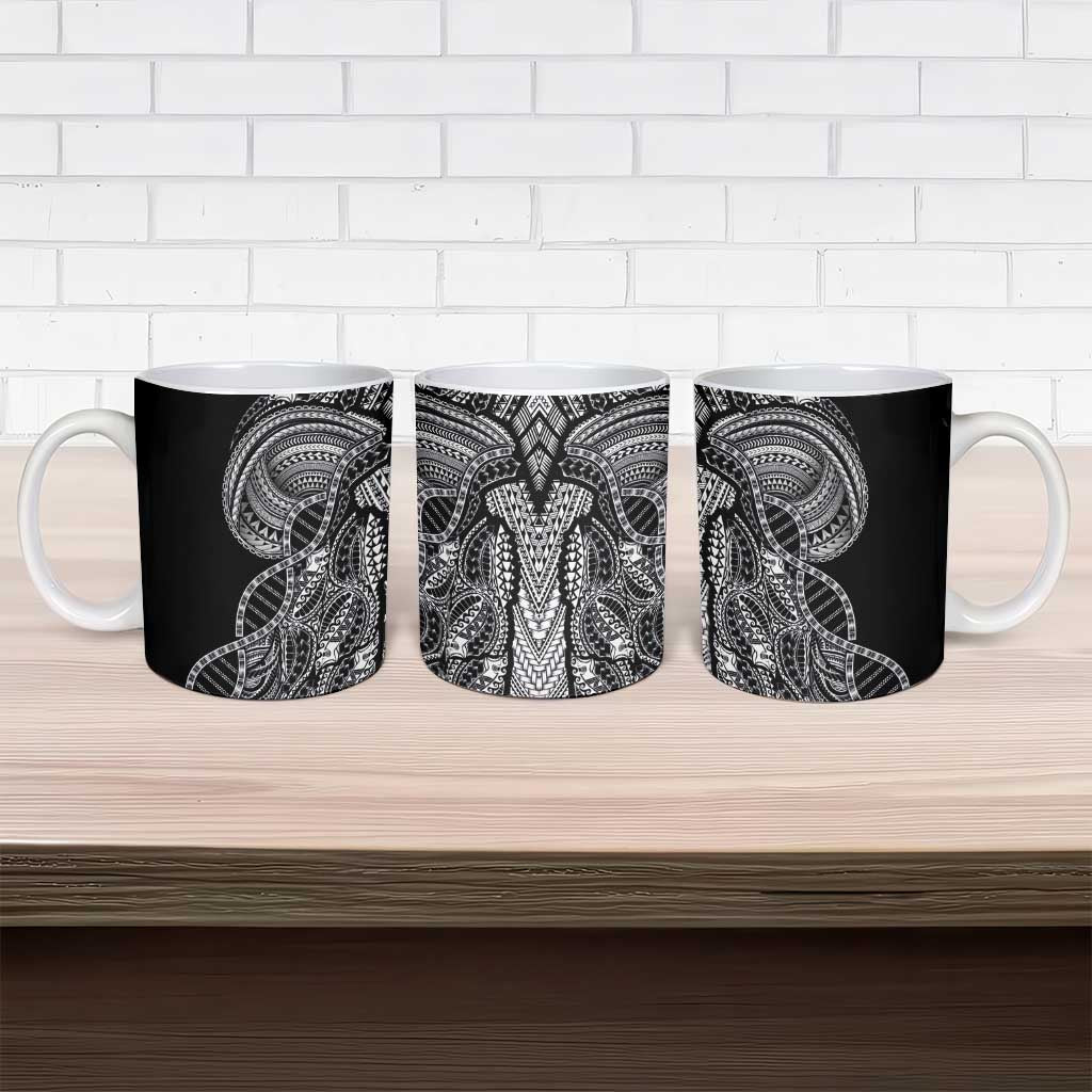 Samoan DNA Art Tattoo Ceramic Mug Polynesian Pattern Black Color LT03 - Polynesian Pride
