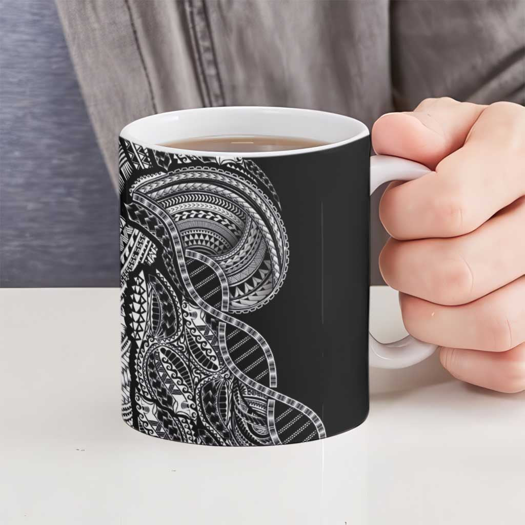 Samoan DNA Art Tattoo Ceramic Mug Polynesian Pattern Black Color LT03 - Polynesian Pride