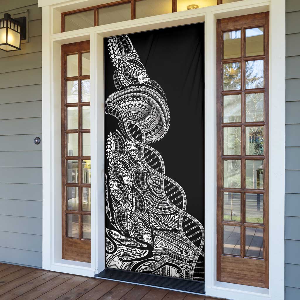 Samoan DNA Art Tattoo Door Cover Polynesian Pattern Black Color LT03 - Polynesian Pride