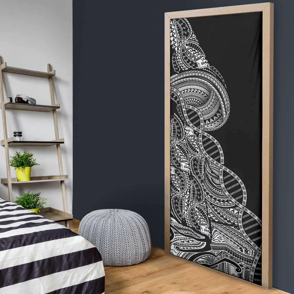 Samoan DNA Art Tattoo Door Cover Polynesian Pattern Black Color LT03 - Polynesian Pride