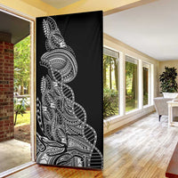 Samoan DNA Art Tattoo Door Cover Polynesian Pattern Black Color LT03 - Polynesian Pride