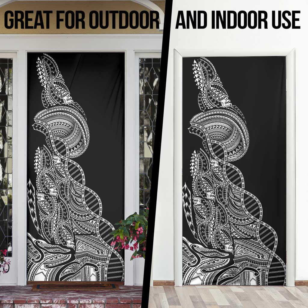 Samoan DNA Art Tattoo Door Cover Polynesian Pattern Black Color LT03 - Polynesian Pride
