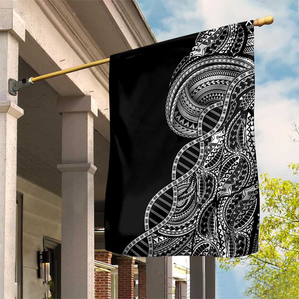 Samoan DNA Art Tattoo Garden Flag Polynesian Pattern Black Color