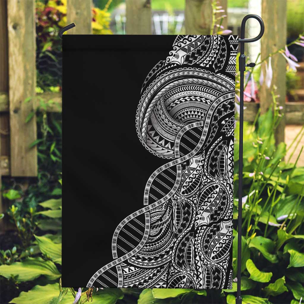 Samoan DNA Art Tattoo Garden Flag Polynesian Pattern Black Color LT03 Garden Flag Black - Polynesian Pride