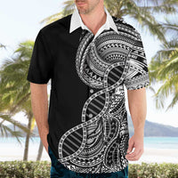 Samoan DNA Art Tattoo Hawaiian Shirt Polynesian Pattern Black Color