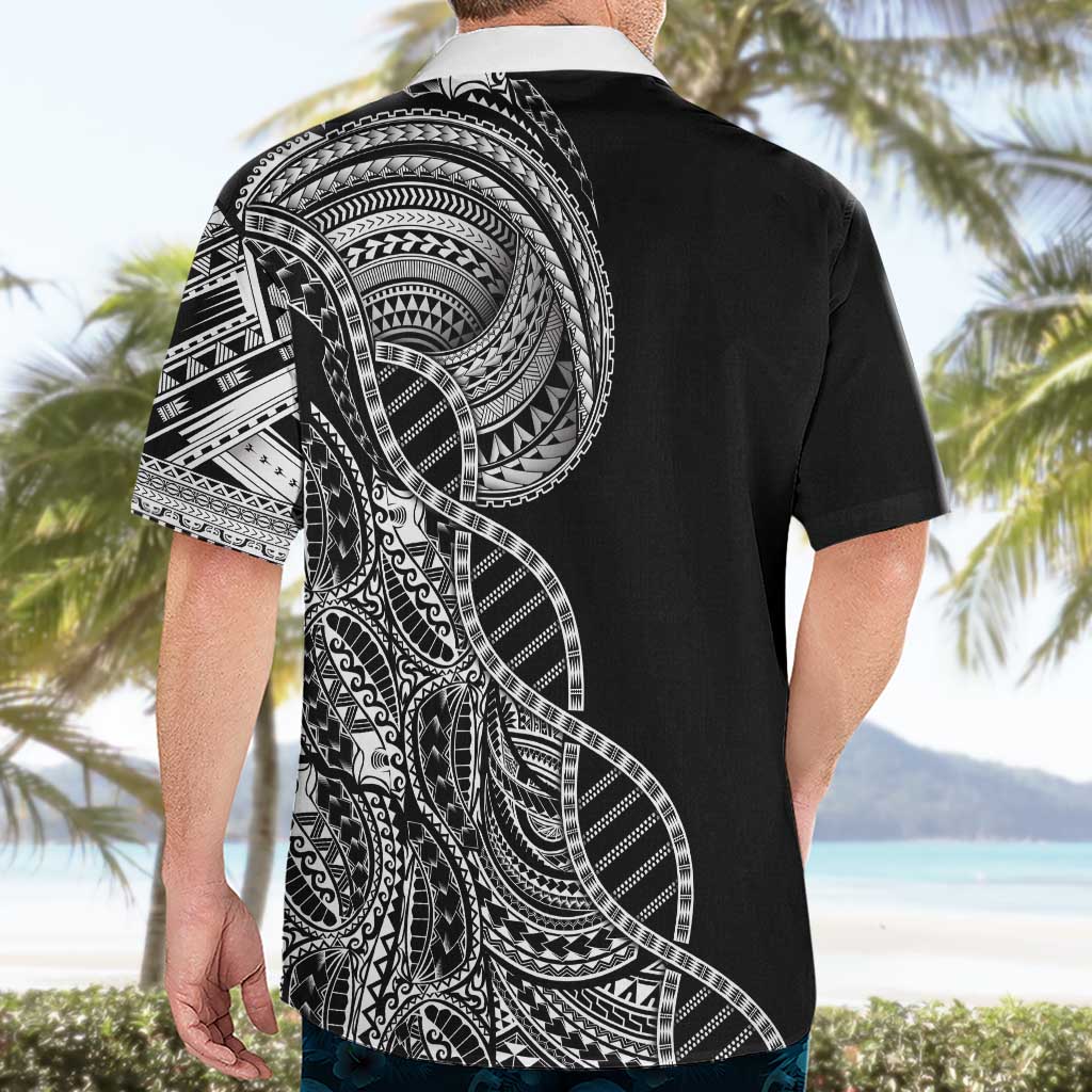 Samoan DNA Art Tattoo Hawaiian Shirt Polynesian Pattern Black Color