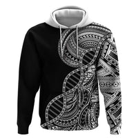 Samoan DNA Art Tattoo Hoodie Polynesian Pattern Black Color