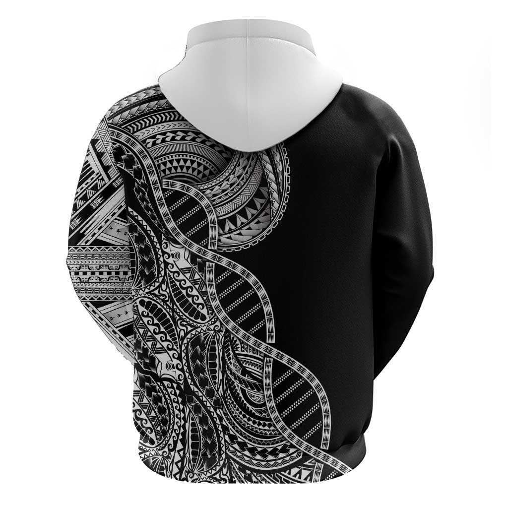 Samoan DNA Art Tattoo Hoodie Polynesian Pattern Black Color