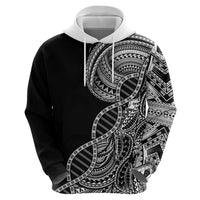 Samoan DNA Art Tattoo Hoodie Polynesian Pattern Black Color