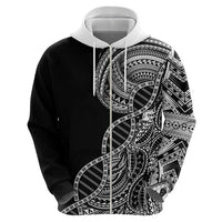 Samoan DNA Art Tattoo Hoodie Polynesian Pattern Black Color