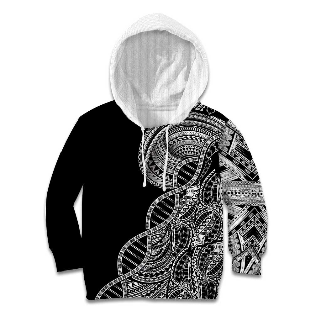 Samoan DNA Art Tattoo Kid Hoodie Polynesian Pattern Black Color LT03 Hoodie Black - Polynesian Pride