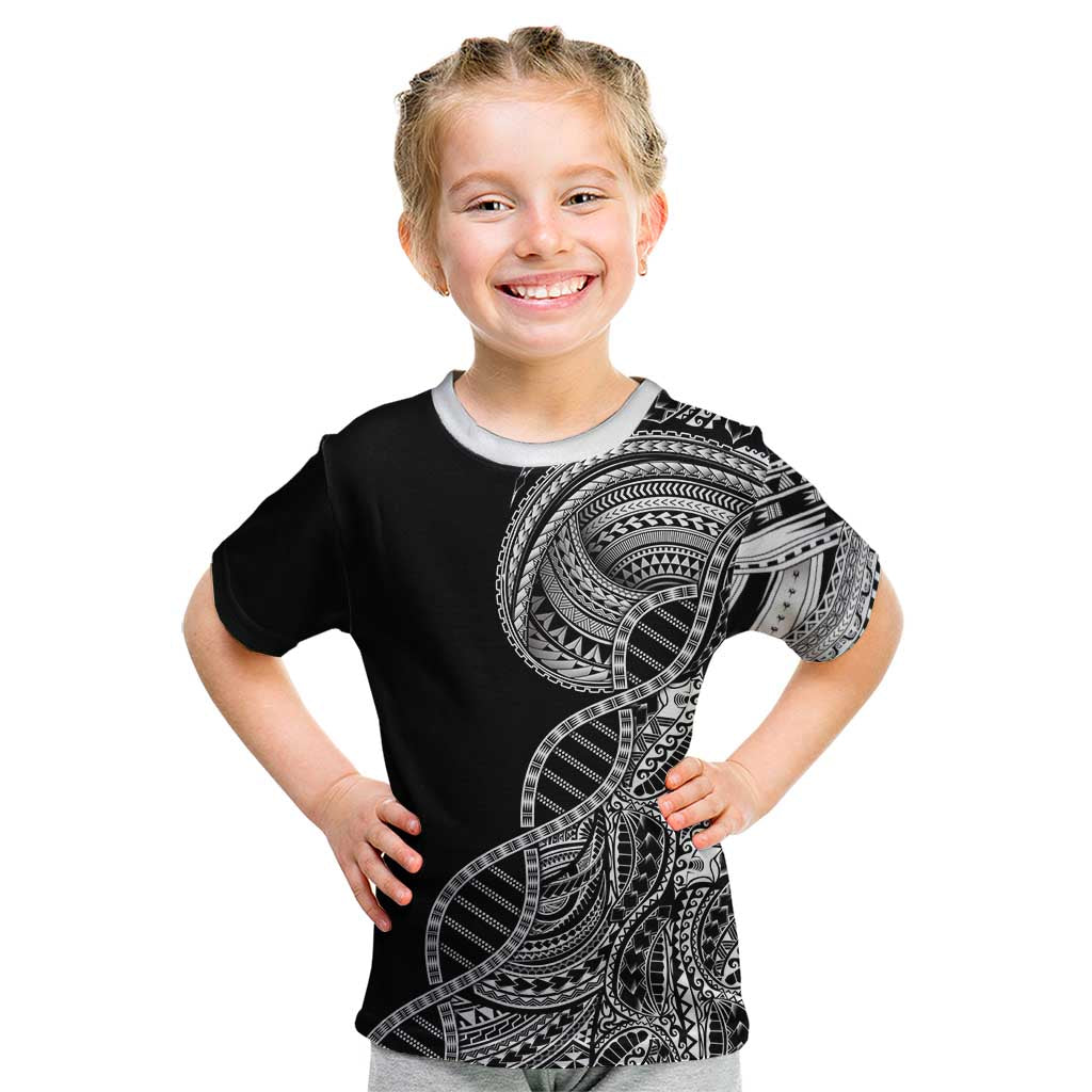 Samoan DNA Art Tattoo Kid T Shirt Polynesian Pattern Black Color LT03 Black - Polynesian Pride