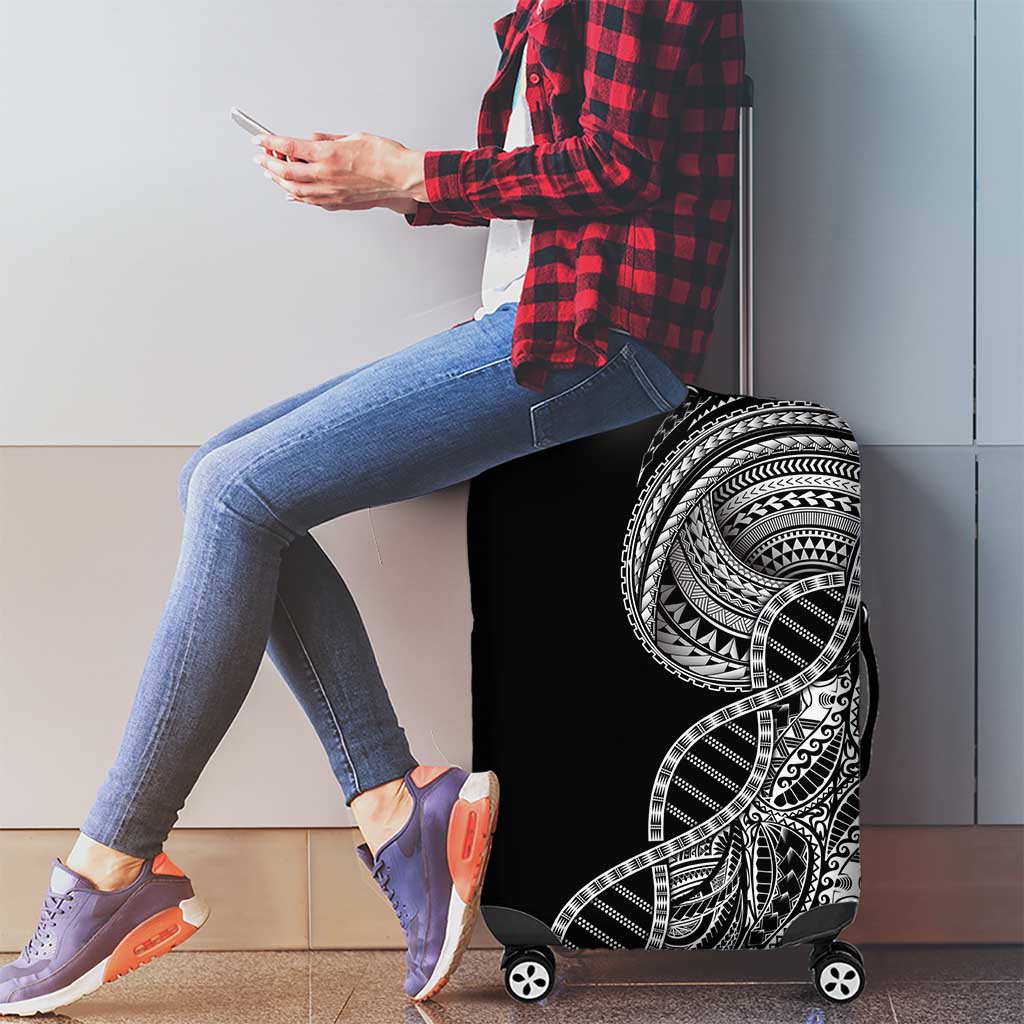 Samoan DNA Art Tattoo Luggage Cover Polynesian Pattern Black Color LT03 - Polynesian Pride