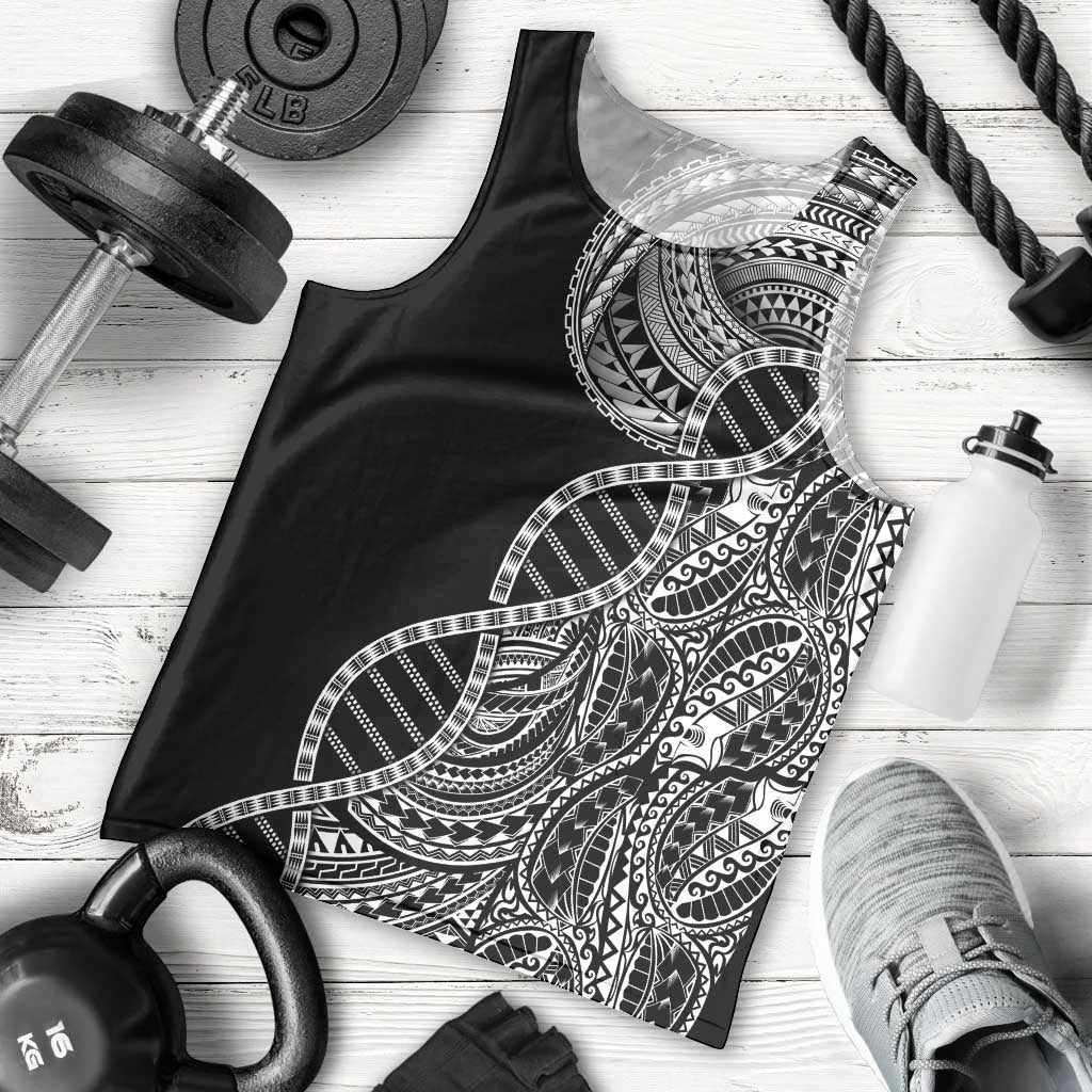 Samoan DNA Art Tattoo Men Tank Top Polynesian Pattern Black Color LT03 - Polynesian Pride