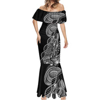 Samoan DNA Art Tattoo Mermaid Dress Polynesian Pattern Black Color LT03 - Polynesian Pride