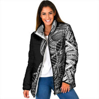 Samoan DNA Art Tattoo Padded Jacket Polynesian Pattern Black Color LT03 Women Black - Polynesian Pride