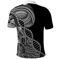 Samoan DNA Art Tattoo Polo Shirt Polynesian Pattern Black Color LT03 - Polynesian Pride