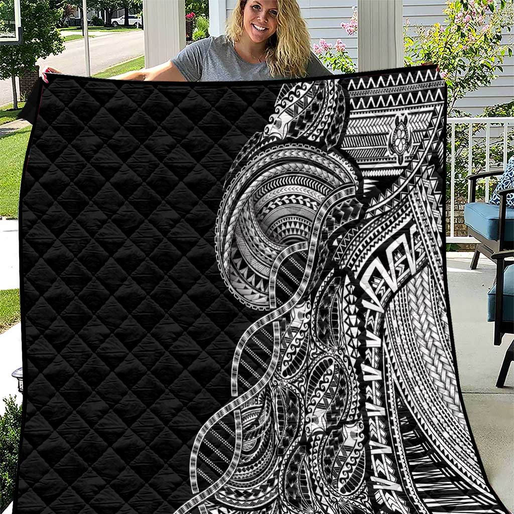 Samoan DNA Art Tattoo Quilt Polynesian Pattern Black Color LT03 Black - Polynesian Pride