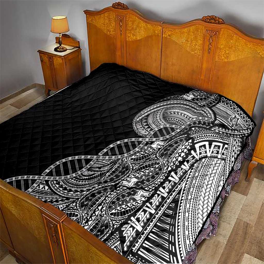 Samoan DNA Art Tattoo Quilt Polynesian Pattern Black Color LT03 - Polynesian Pride