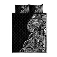 Samoan DNA Art Tattoo Quilt Bed Set Polynesian Pattern Black Color LT03 - Polynesian Pride
