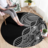 Samoan DNA Art Tattoo Round Carpet Polynesian Pattern Black Color LT03 - Polynesian Pride